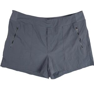 Athleta Women's Gray Lightweight Travel Shorts Pockets Size 18 (37" Waist)